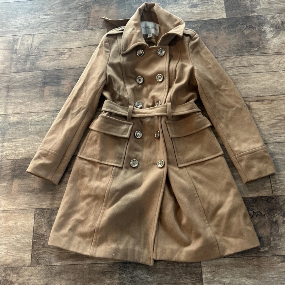 Boston Proper Camel Double-Breasted Trench Coat 10